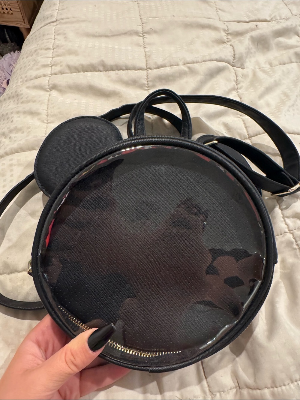 Loungefly Black Round Clear-Front Mini Crossbody Pin Trading
